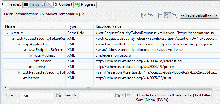 example of XML fields