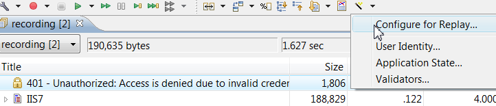 Testcase Configuration Wizard menu item