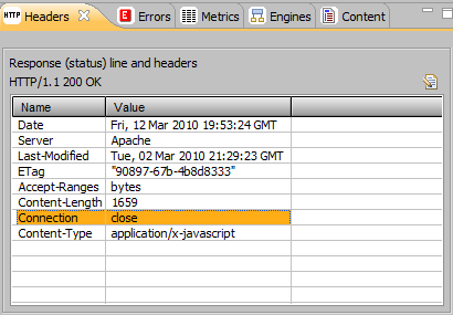 Load Tester Headers View