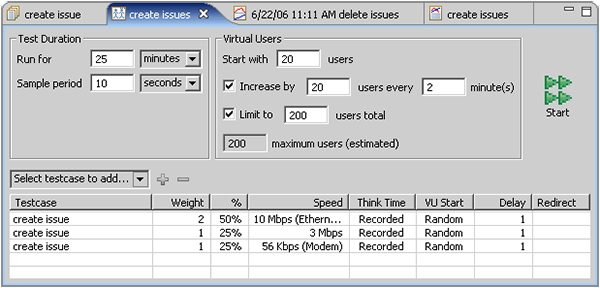 load test configuration