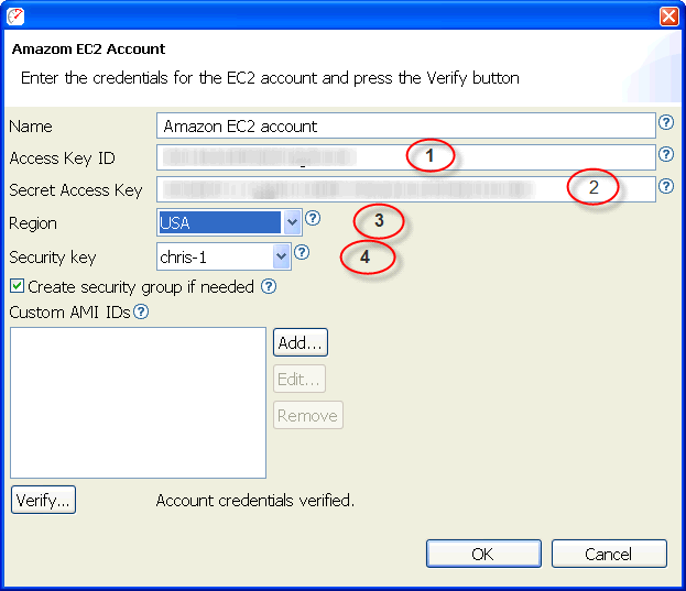 Credentials for Cloud Account