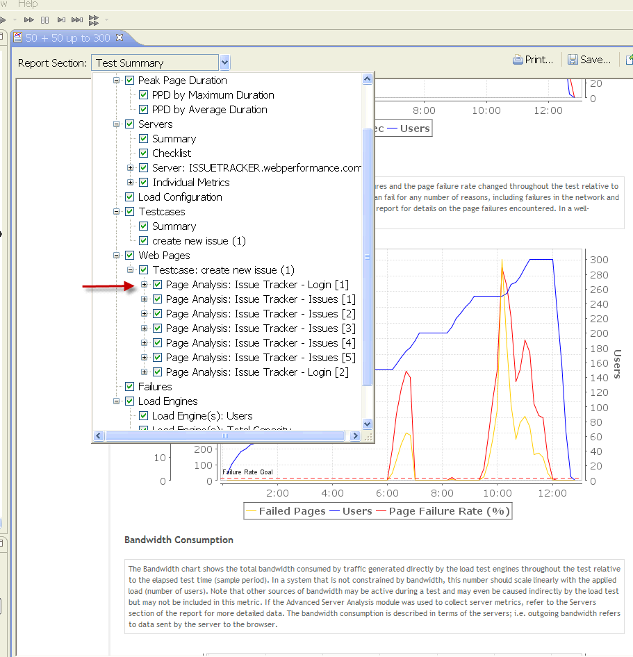 Picture of navigating into a particular test case