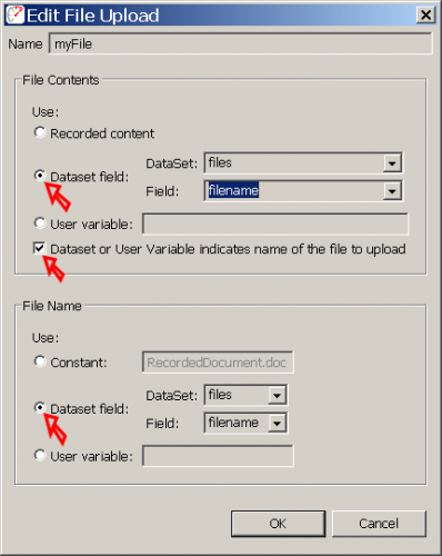 Configure the source of the file upload field