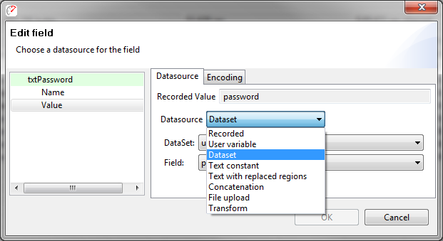 Field Editor dialog