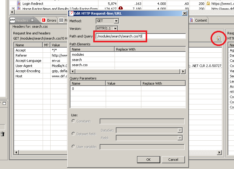 The old Edit HTTP Request-line/URL dialog